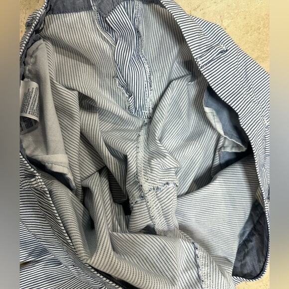 Tommy Hilfiger Pants Womens Ankle A La Cheville Blue White Seersucker Striped 14 - Picture 6 of 6